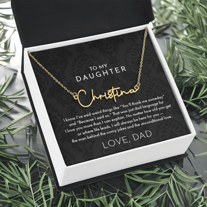Dad to Daughter, Name Necklace