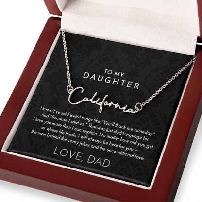 Dad to Daughter, Name Necklace