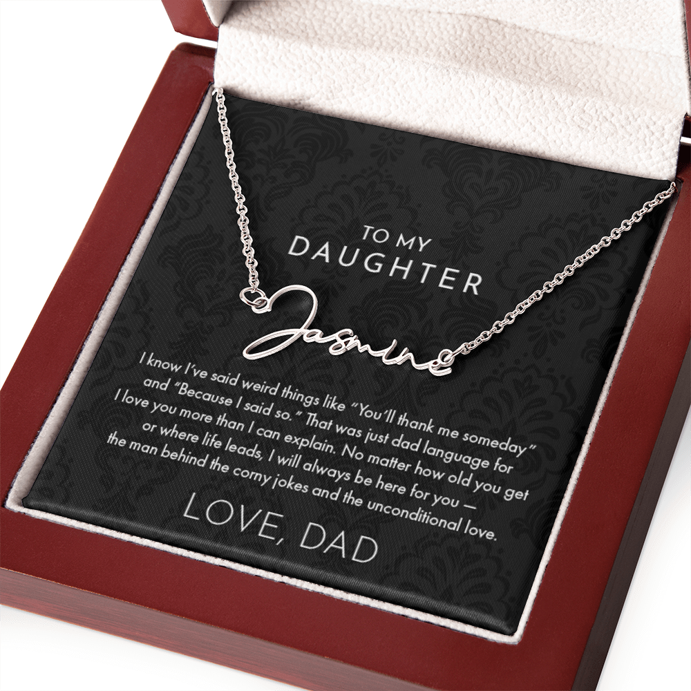 Dad to Daughter, Name Necklace