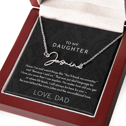 Dad to Daughter, Name Necklace