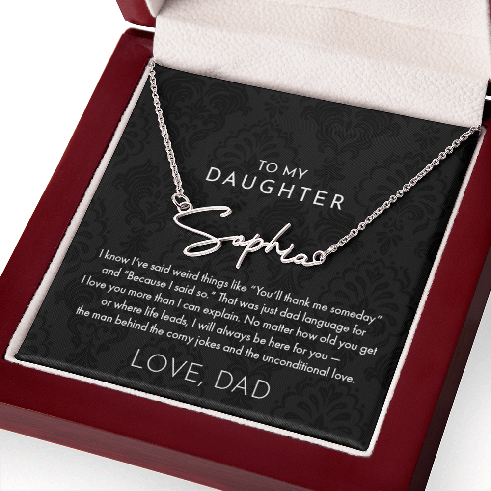 Dad to Daughter, Name Necklace