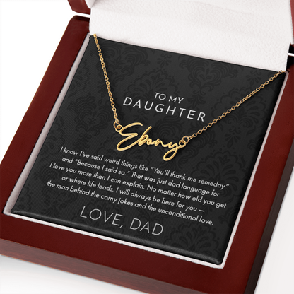 Dad to Daughter, Name Necklace