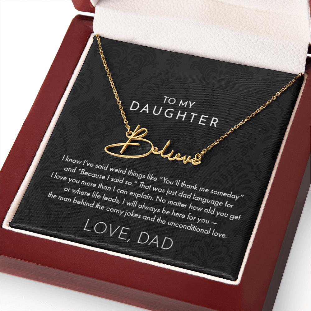 Dad to Daughter, Name Necklace