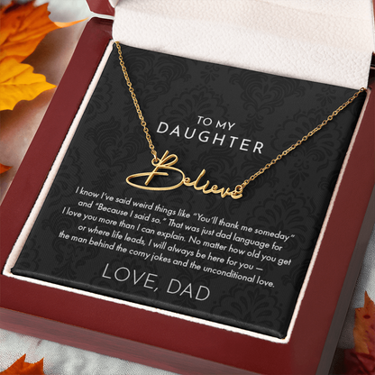 Dad to Daughter, Name Necklace