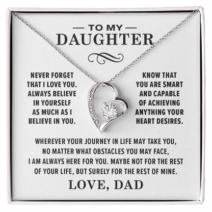 Gift For Daughter From Dad, "Believe In Yourself, Knot Necklace