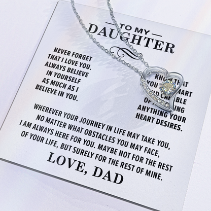 Gift For Daughter From Dad, "Believe In Yourself, Knot Necklace