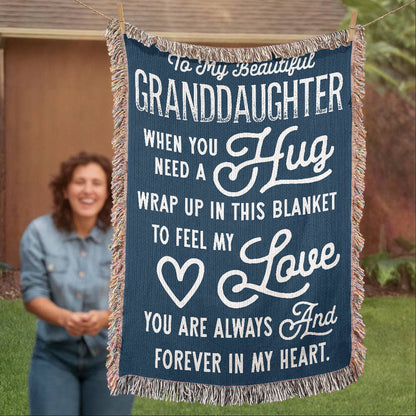 Granddaughter Loom Woven Blanket