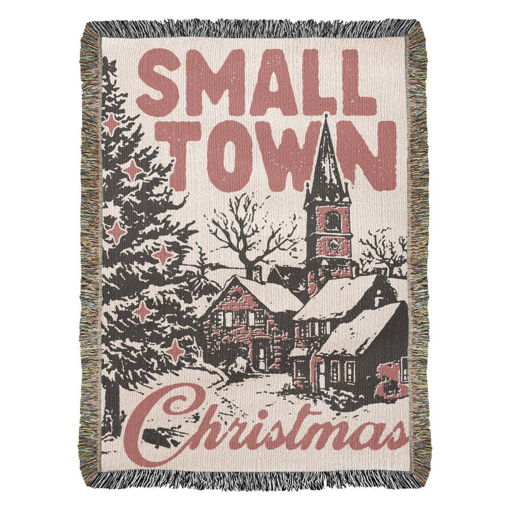 Small Town Christmas Heirloom Woven Blanket