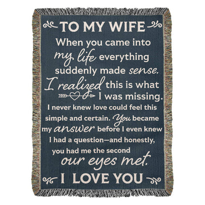 To My Wife Woven Heirloom Blanket
