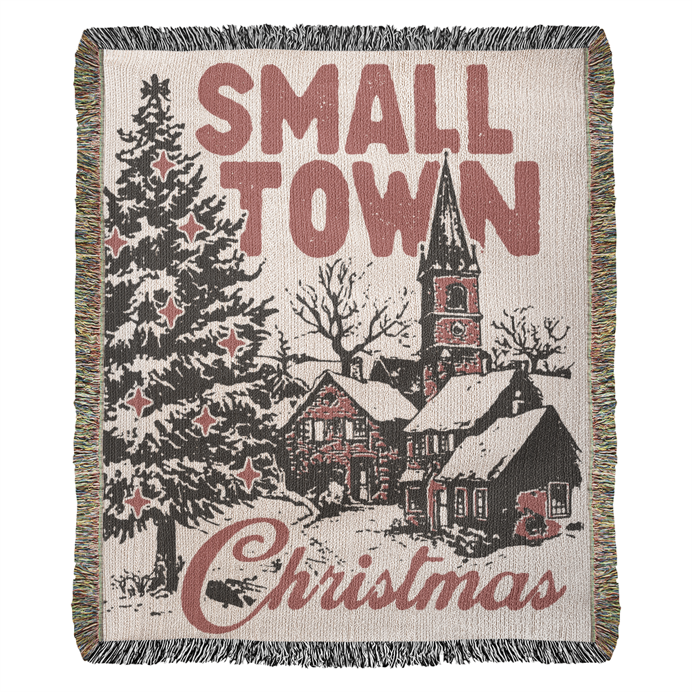 Small Town Christmas Heirloom Woven Blanket
