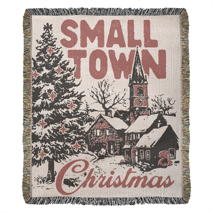 Small Town Christmas Heirloom Woven Blanket