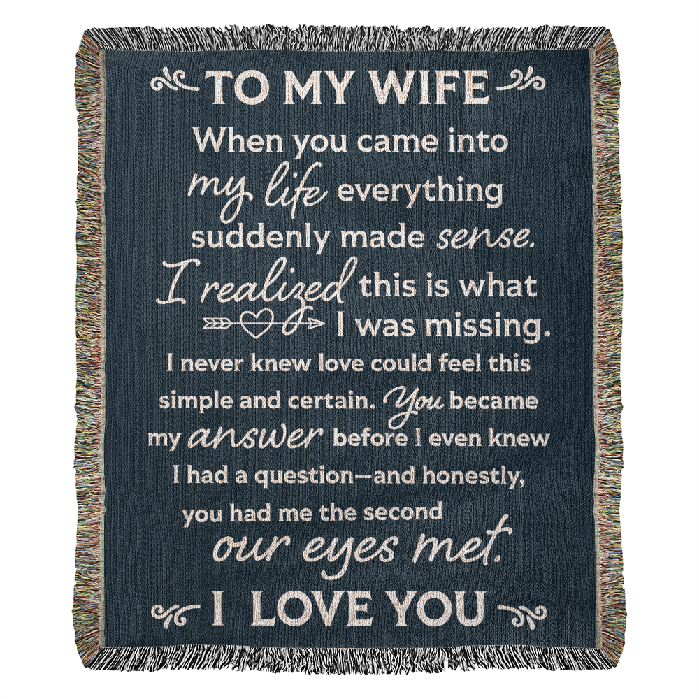 To My Wife Woven Heirloom Blanket
