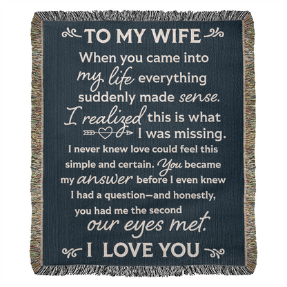 To My Wife Woven Heirloom Blanket