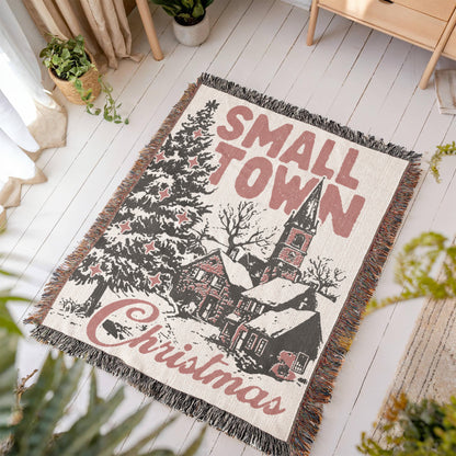 Small Town Christmas Heirloom Woven Blanket