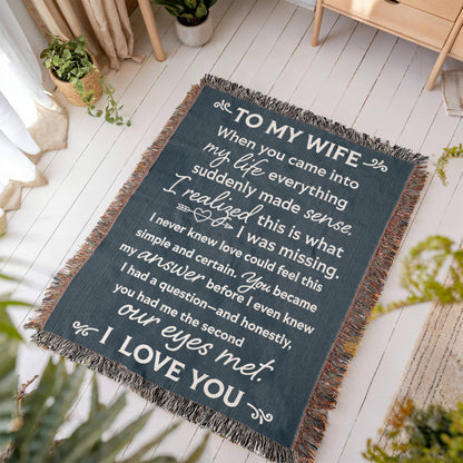 To My Wife Woven Heirloom Blanket