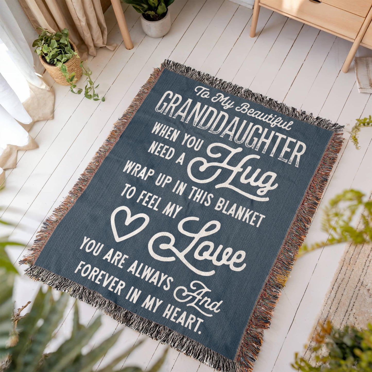 Granddaughter Loom Woven Blanket