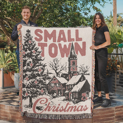 Small Town Christmas Heirloom Woven Blanket