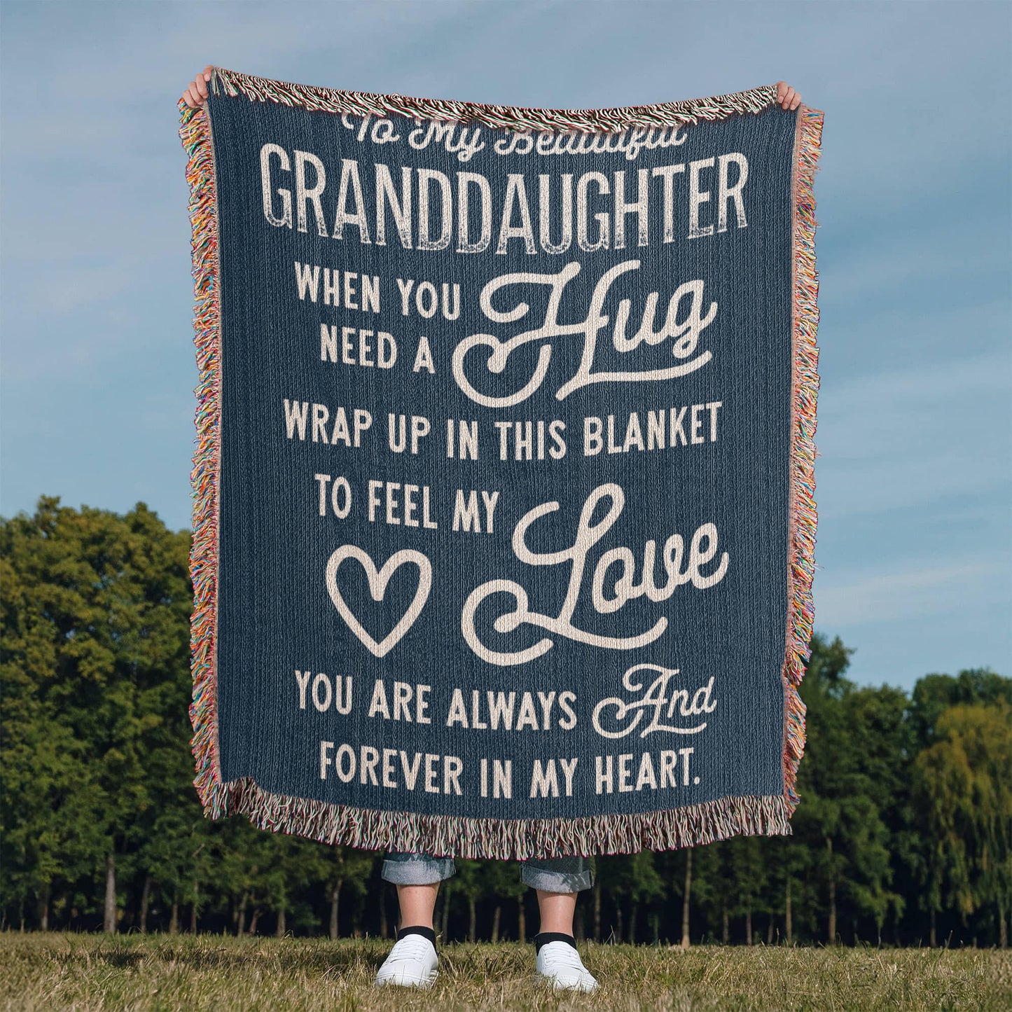 Granddaughter Loom Woven Blanket