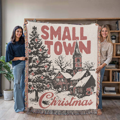 Small Town Christmas Heirloom Woven Blanket