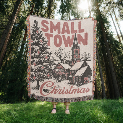 Small Town Christmas Heirloom Woven Blanket