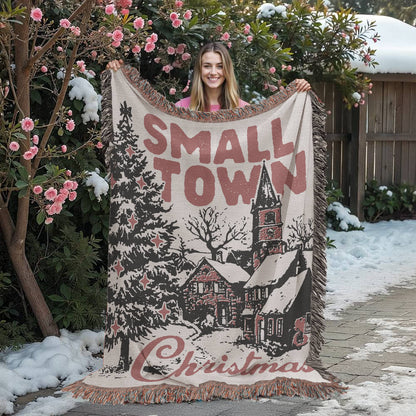 Small Town Christmas Heirloom Woven Blanket