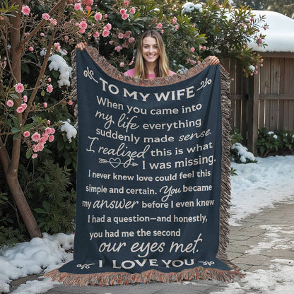To My Wife Woven Heirloom Blanket