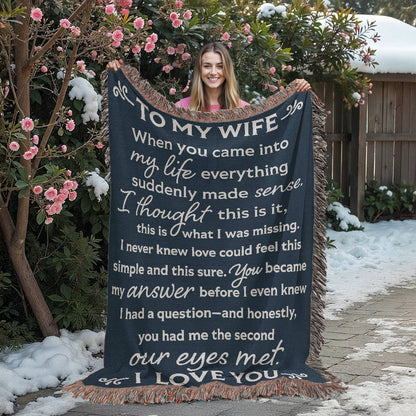 To My Wife Heirloom Woven Blanket