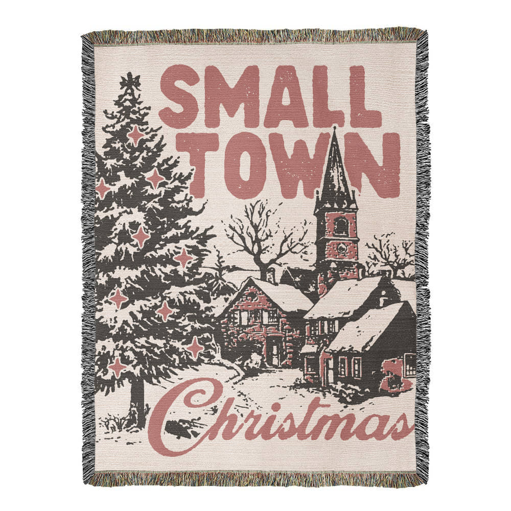 Small Town Christmas Heirloom Woven Blanket