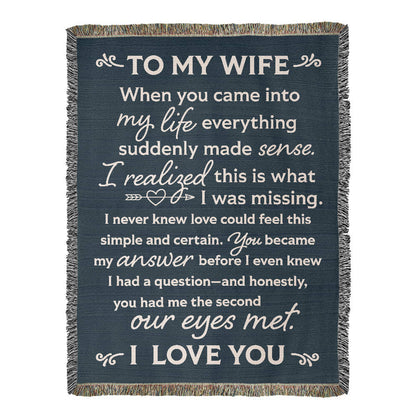 To My Wife Woven Heirloom Blanket