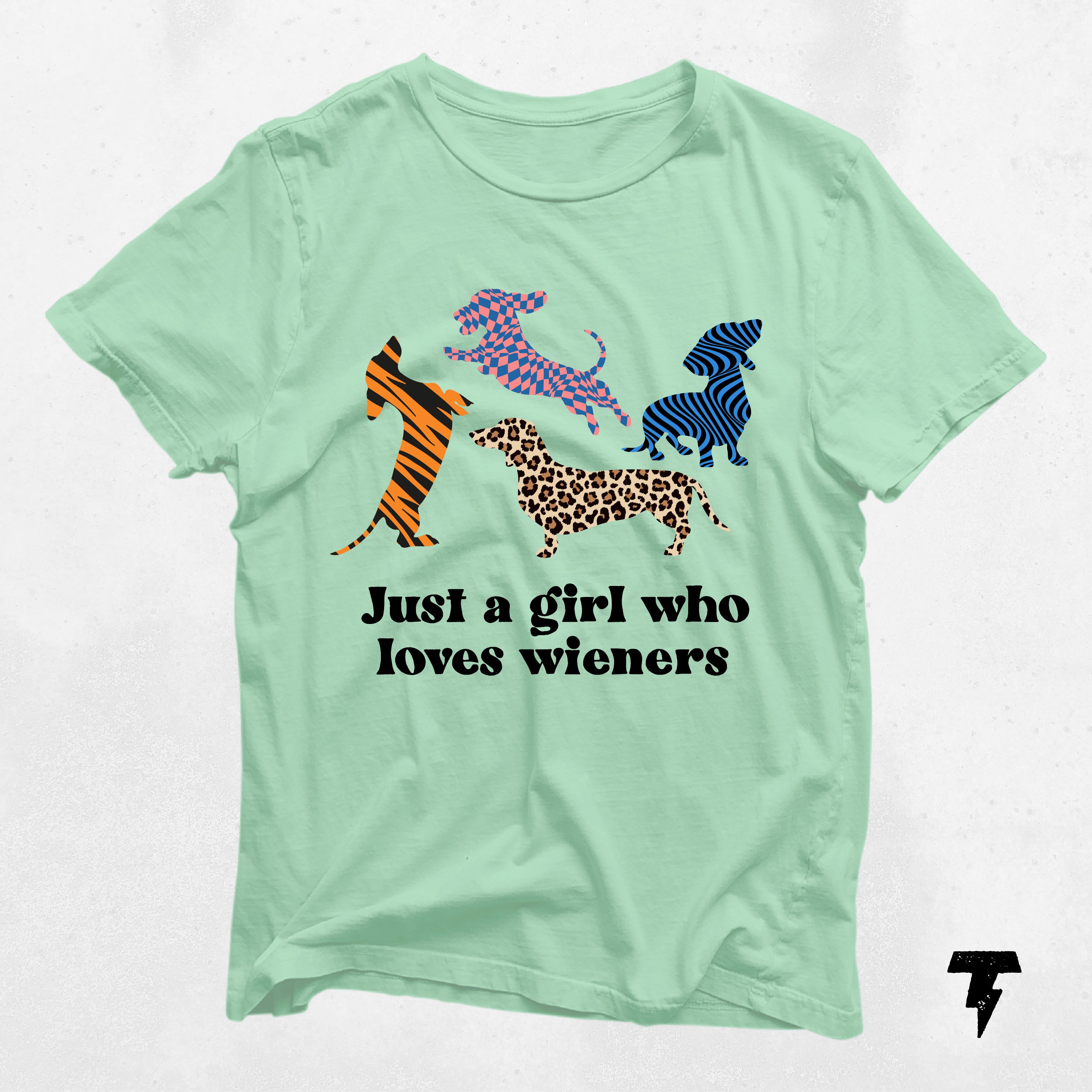 a t - shirt that says, just a girl who loves wieners