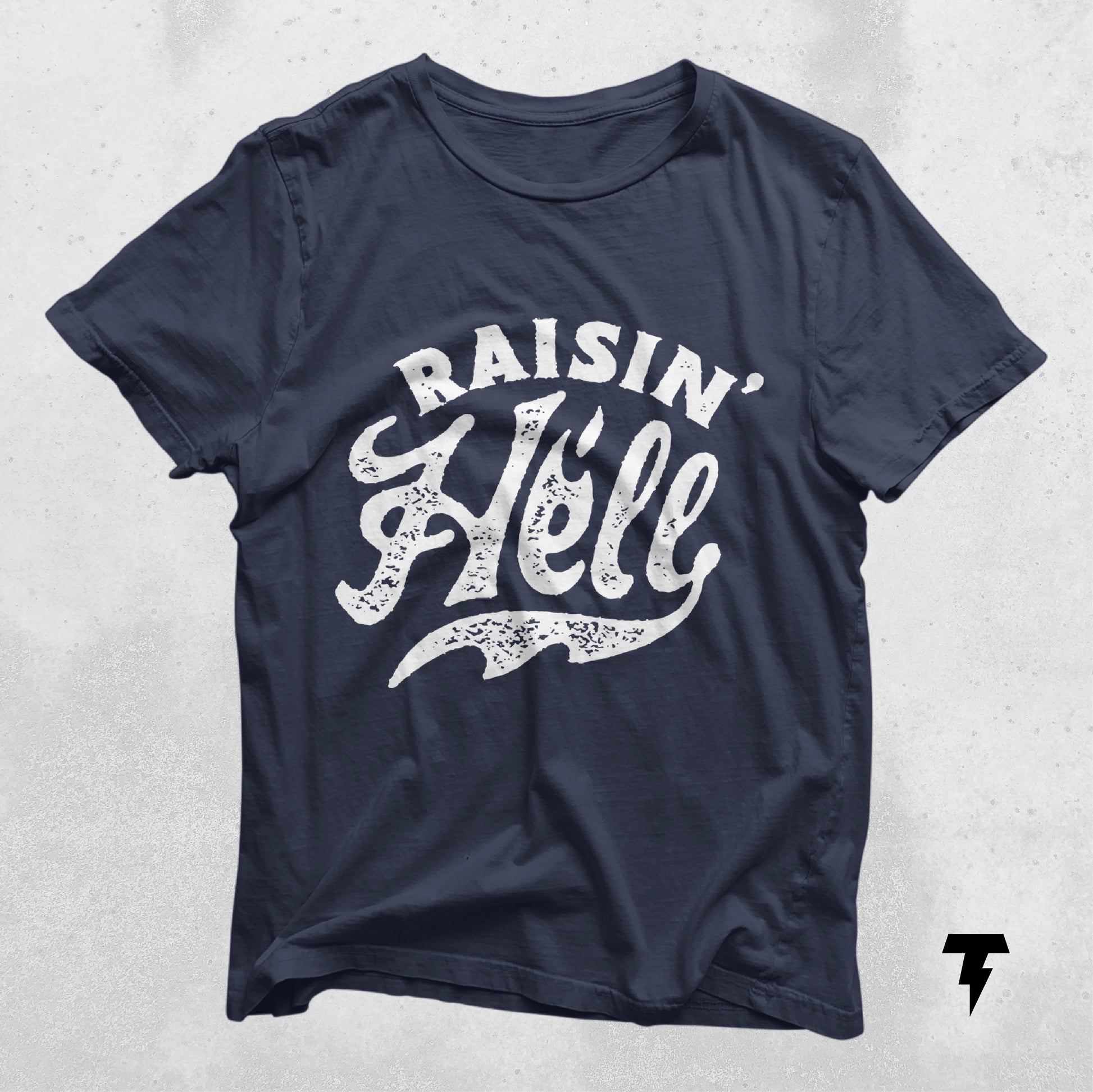 Raising Hell T-Shirt with bold text, perfect gift for outspoken individuals. 100% cotton, casual fit, dark color.