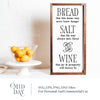 Bread Salt Wine Kitchen art svg, Thankful Grateful Blessed svg, Home svg Files for Cricut, wine svg, bread svg, salt svg, home svg, family