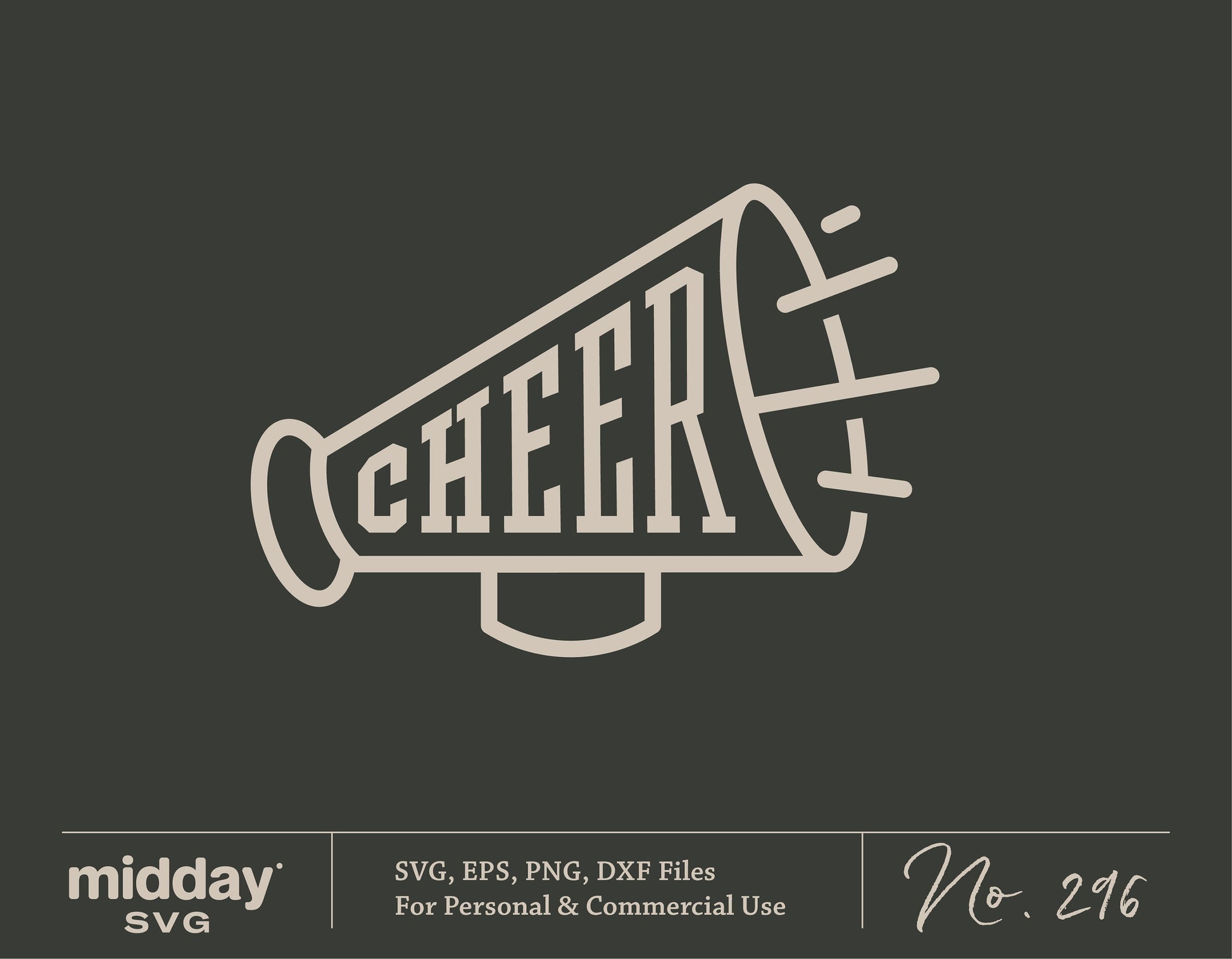 Cheerleader megaphone SVG PNG design for crafting, featuring 'Cheer' text, perfect for Cricut projects, cheerleading logos, and decorations.