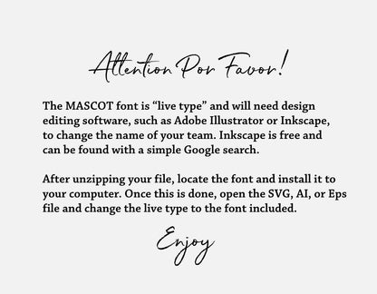 Instructions for using the MASCOT font in SVG files with Adobe Illustrator or Inkscape.
