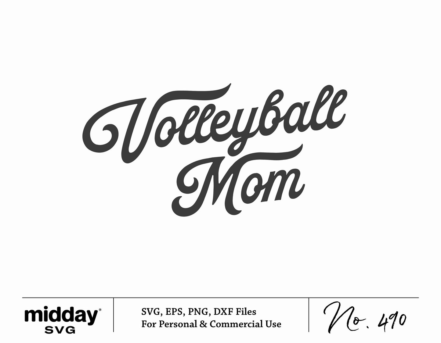 Vintage Volleyball Mom SVG design for shirts and jerseys, includes SVG, EPS, PNG, DXF formats, suitable for Cricut and Silhouette.