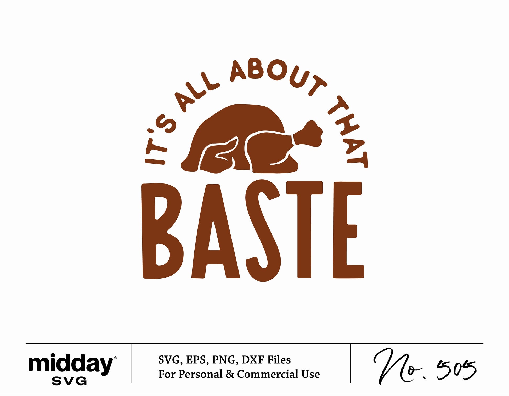 "It's All About That Baste" Thanksgiving Turkey SVG for Cricut and Silhouette - Fall Cut File for Craft Projects.