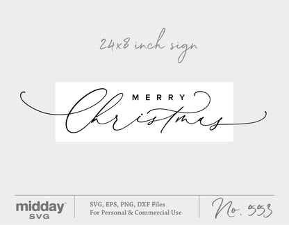 Elegant Merry Christmas SVG sign, perfect for boho holiday decor and Cricut cut files, available in SVG, EPS, PNG, and DXF formats.