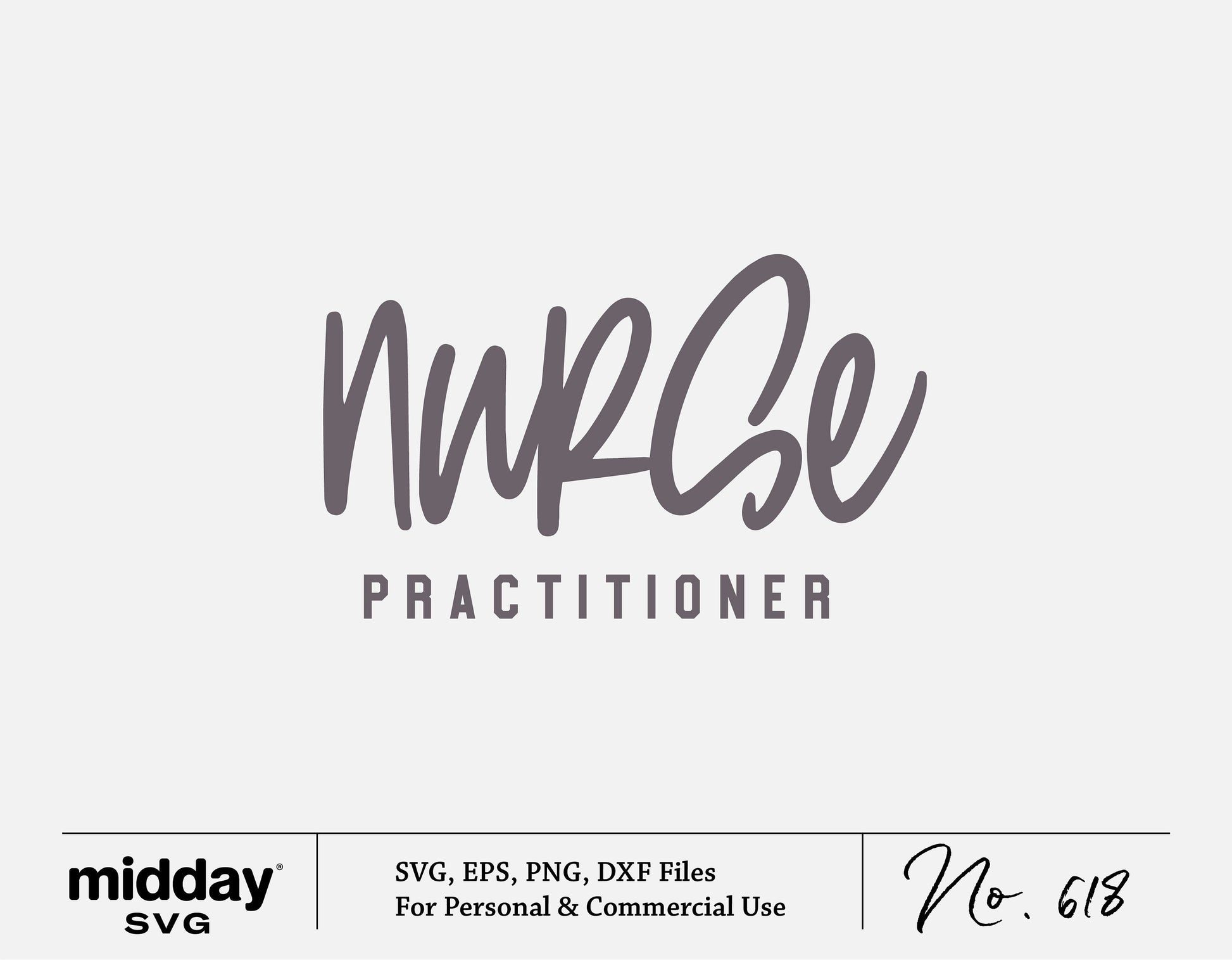 Nurse Practitioner SVG design in elegant script for Cricut and Silhouette projects.