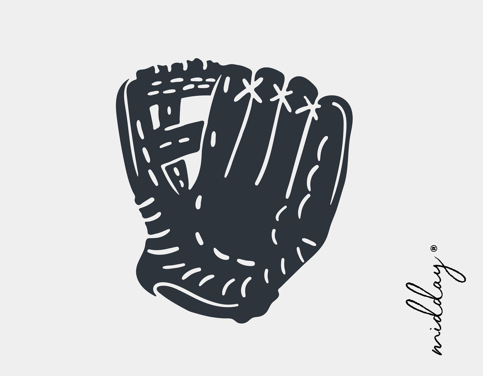 Baseball glove SVG design graphic for crafting projects and cut files