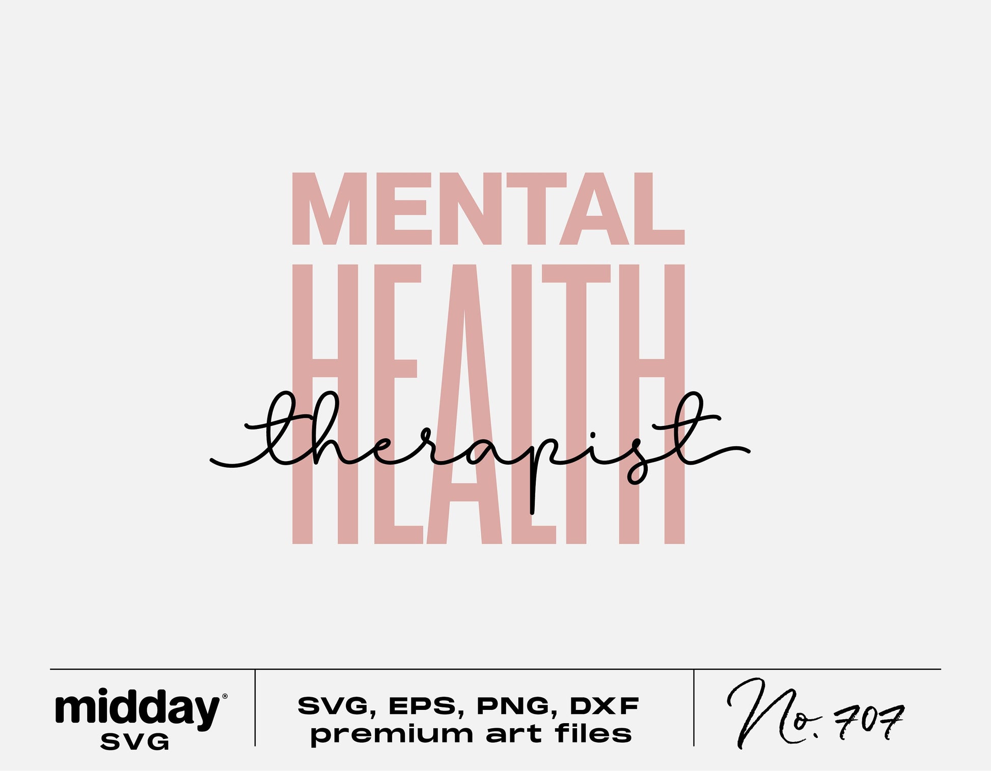 Mental Health Therapist SVG design for Cricut and Silhouette, digital download in SVG, PNG, EPS, DXF formats, premium art files.