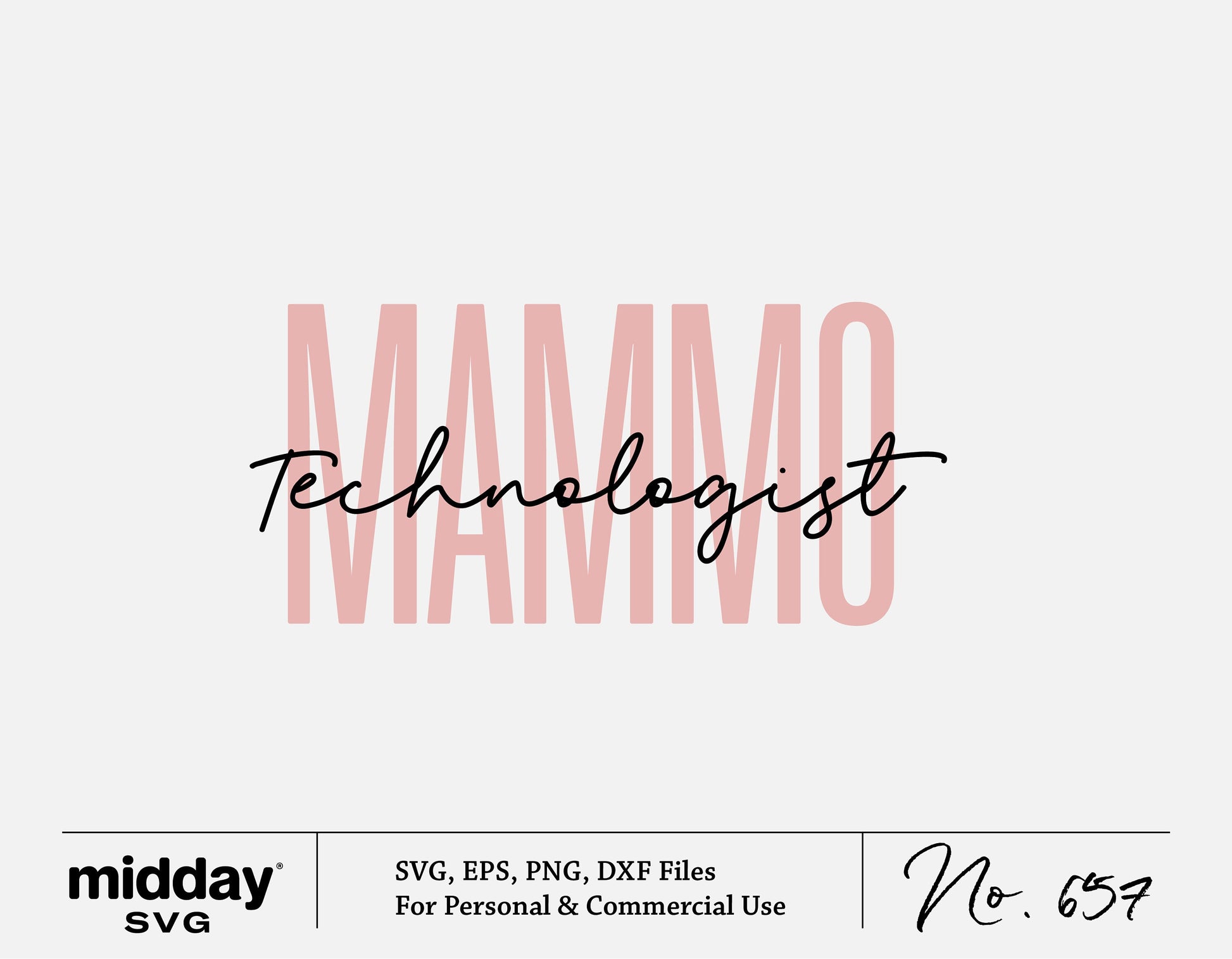 Mammo Technologist SVG Design for Cricut with pink lettering; ideal for breast cancer awareness crafts.