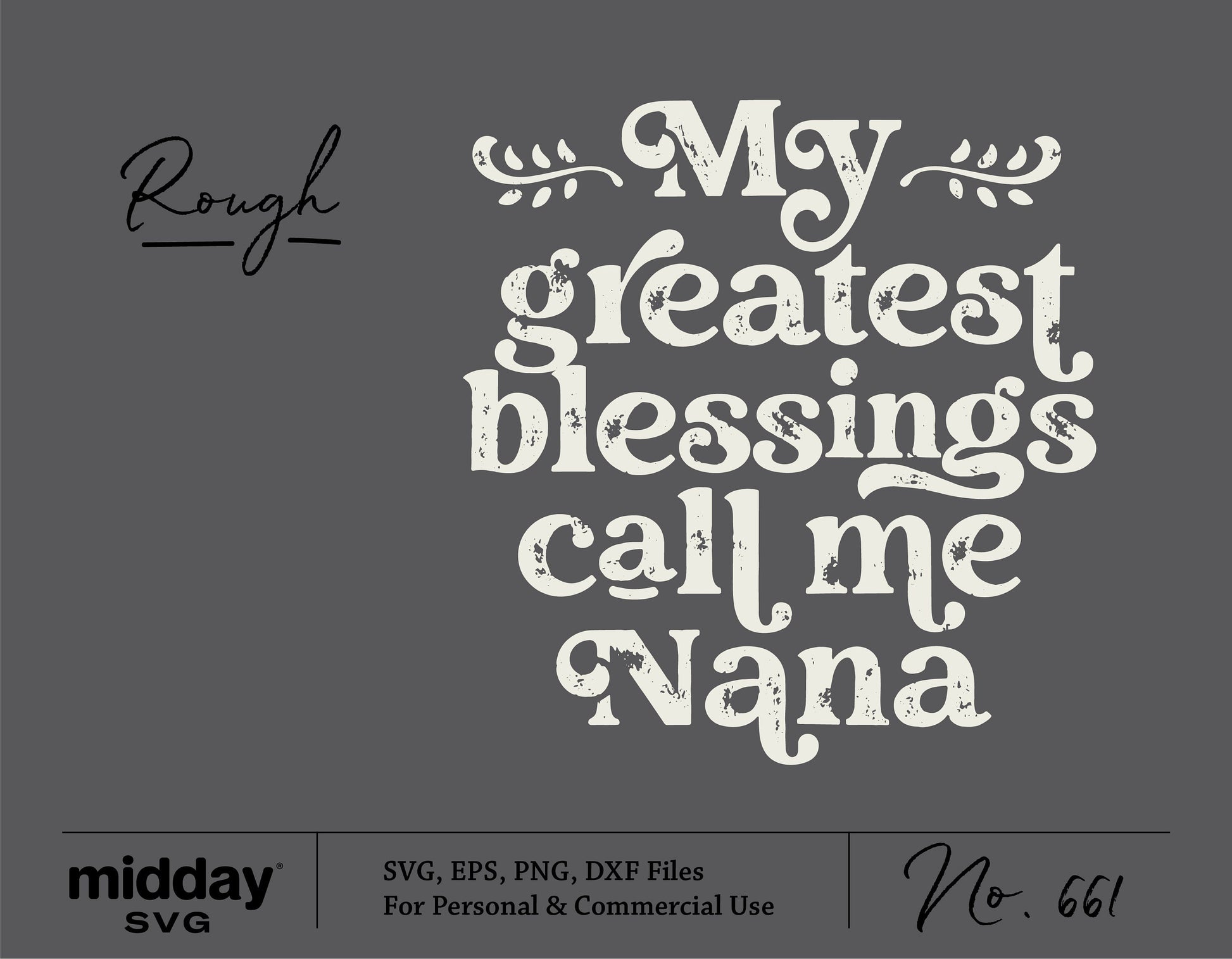 "My Greatest Blessings Call Me Nana" text in decorative font for Nana SVG, shirt design, Cricut cut file, Mother's Day gift idea.
