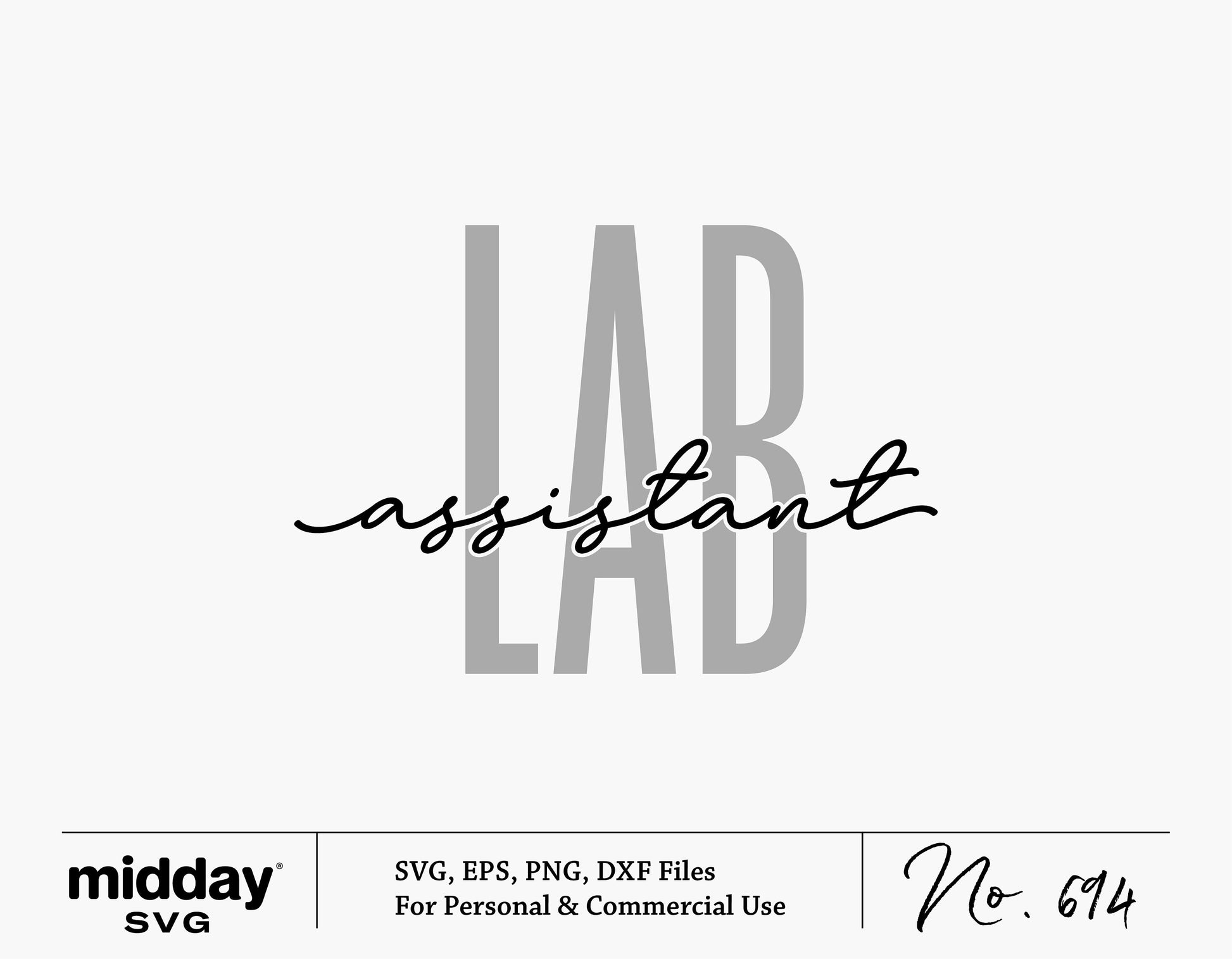 Lab Assistant SVG digital design for Cricut and Silhouette cutting machines, available in SVG, EPS, PNG, and DXF formats.