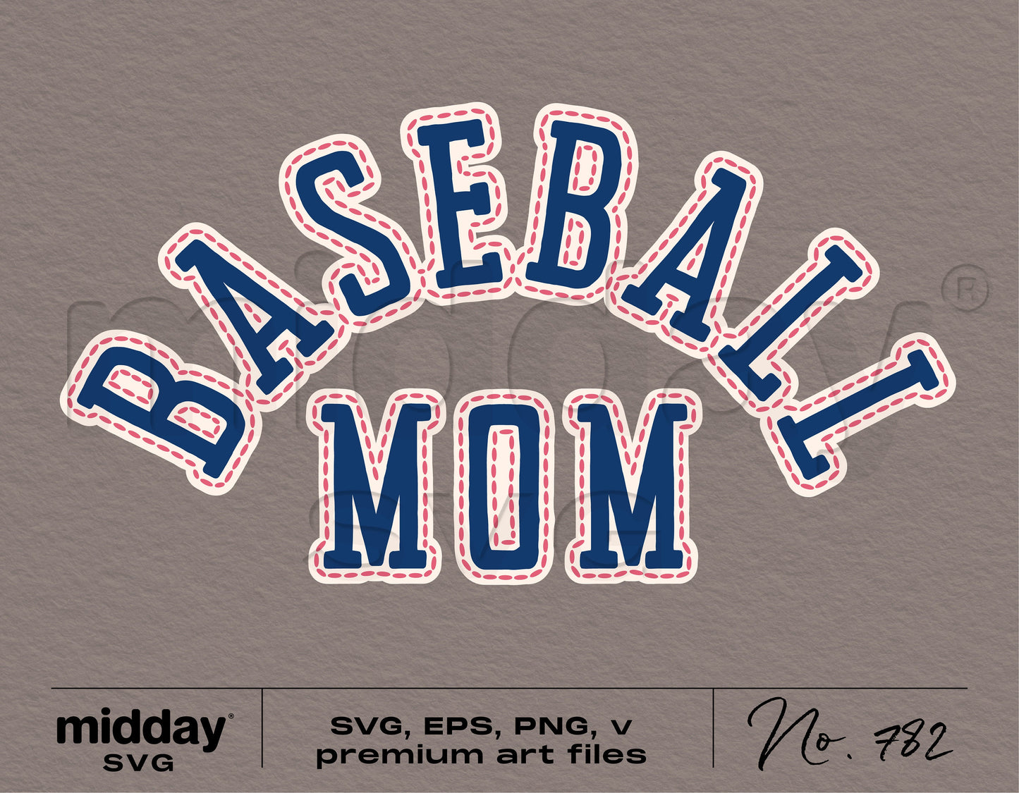 Baseball Mom SVG design in blue and red for shirts, Cricut, Silhouette, and sublimation projects.
