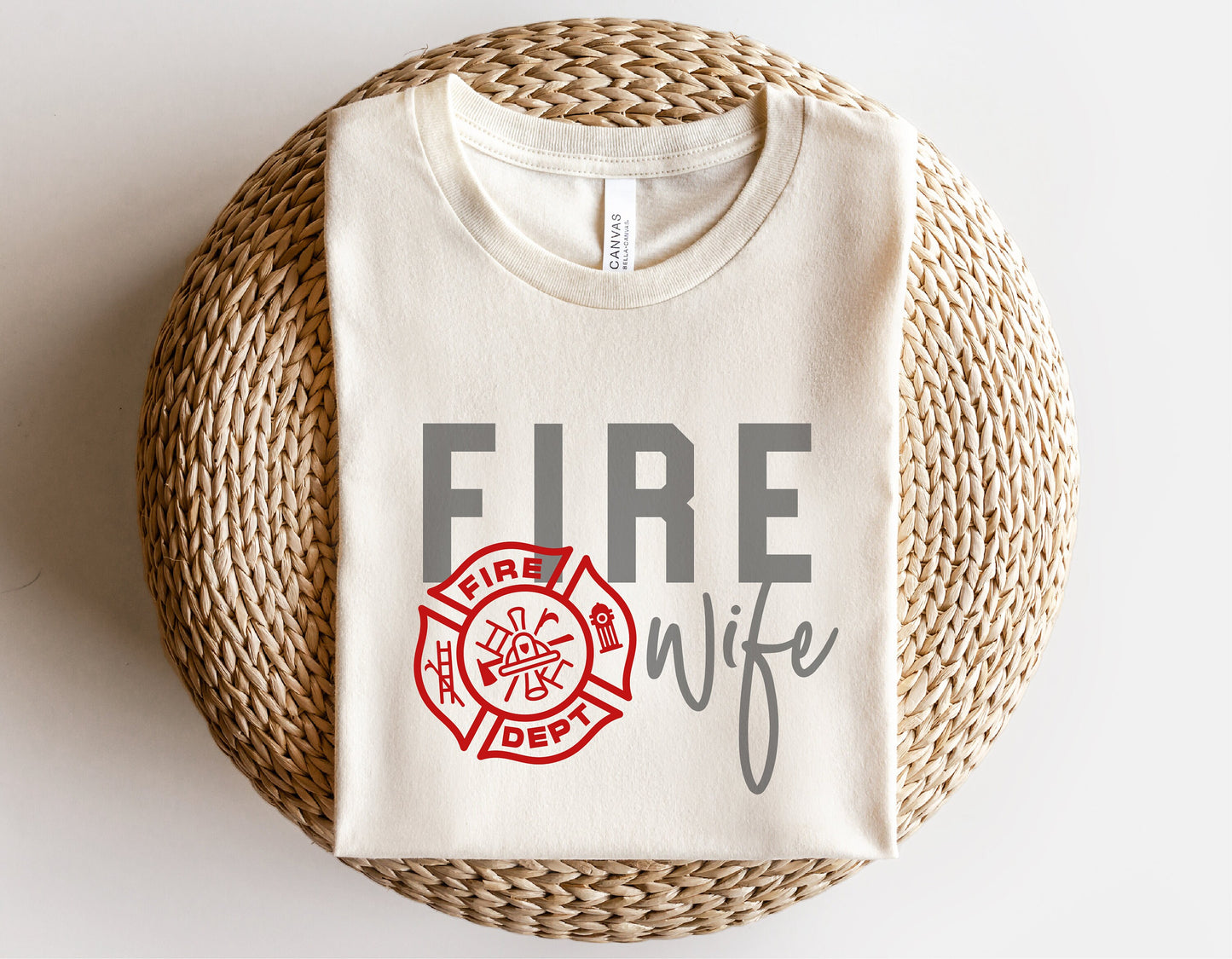 Firefighter Wife Shirt with Fire Dept Badge Design for Cricut and Silhouette Cutting