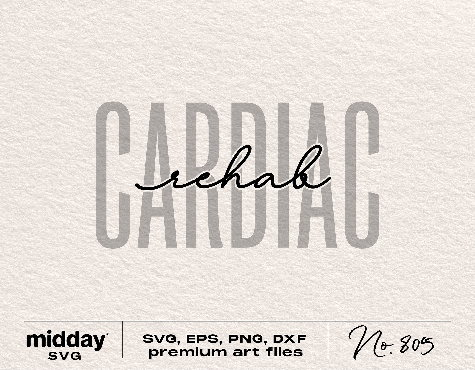 Cardiac Rehab SVG design for Cricut and Silhouette, digital download with SVG, EPS, PNG, and DXF formats.
