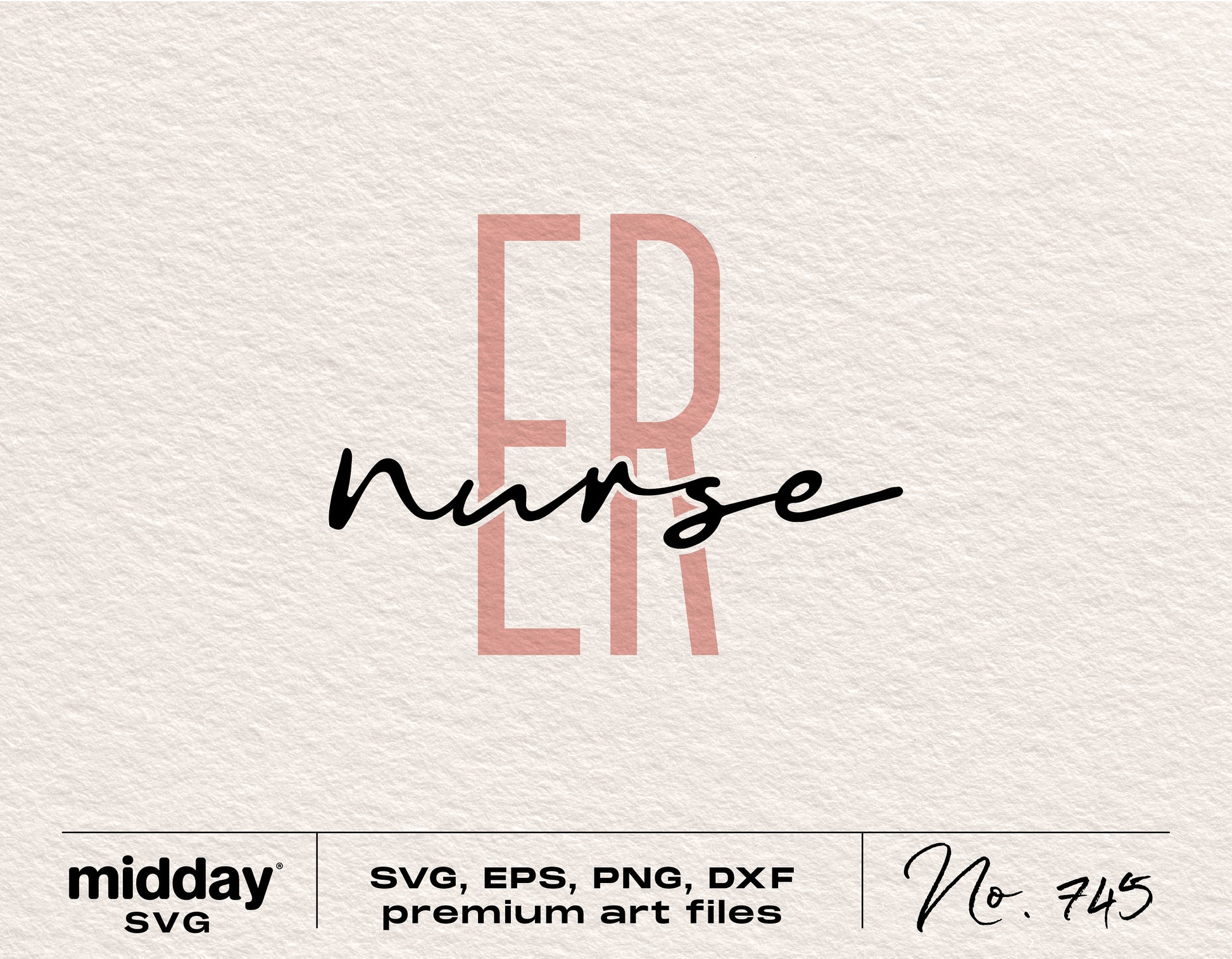 ER Nurse SVG File with Elegant Typography for Crafting Projects
