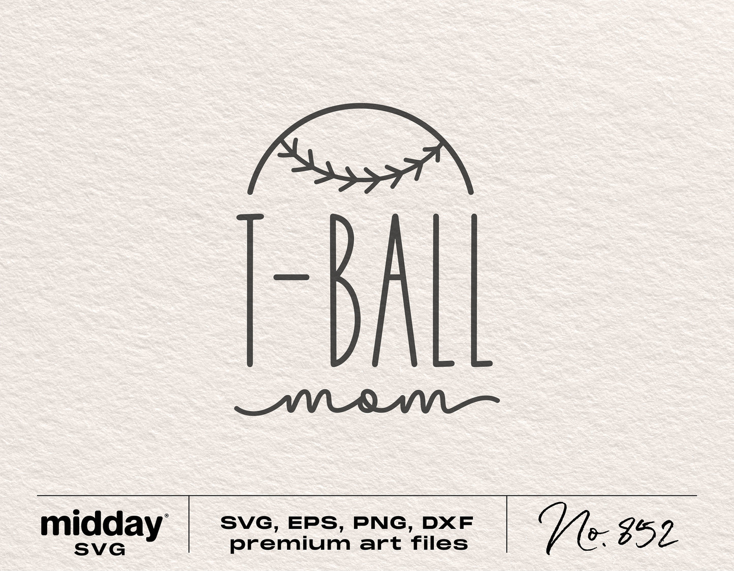 "T-Ball Mom SVG Design - Premium Art Files in SVG, EPS, PNG, and DXF Formats for Cricut and Silhouette"