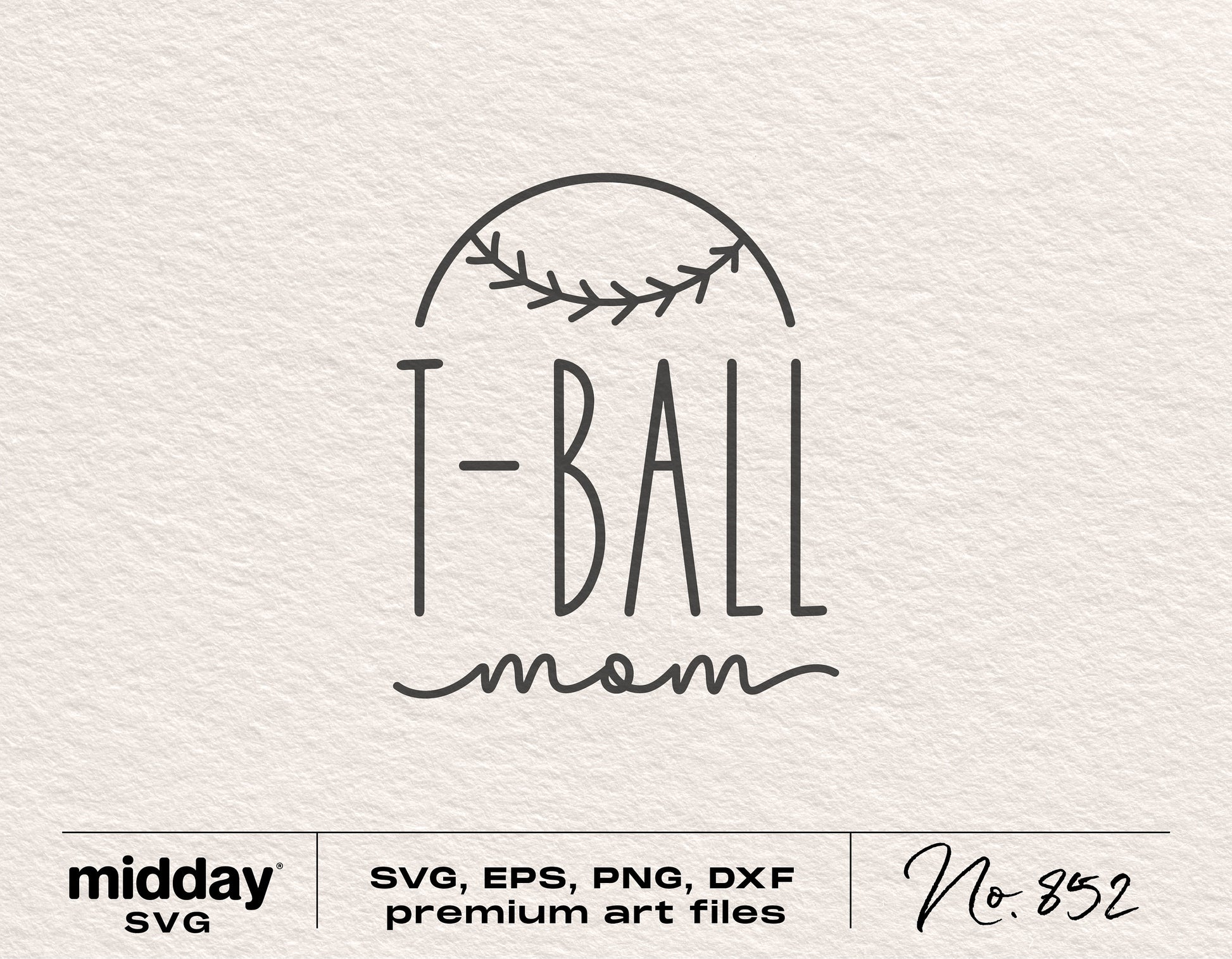 "T-Ball Mom SVG Design - Premium Art Files in SVG, EPS, PNG, and DXF Formats for Cricut and Silhouette"