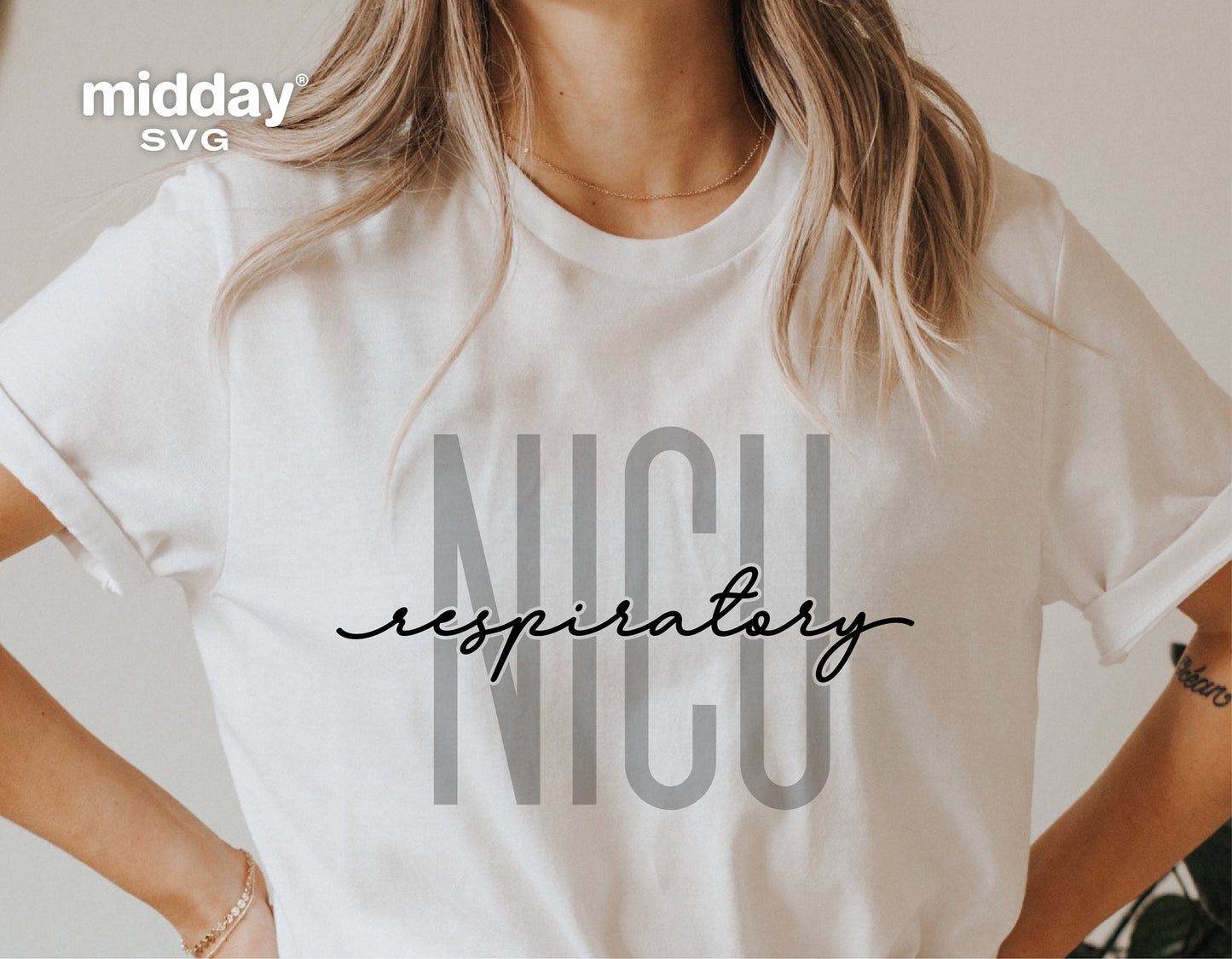 NICU Respiratory t-shirt design with stylish font for respiratory therapists; SVG file for Cricut and Silhouette crafting.